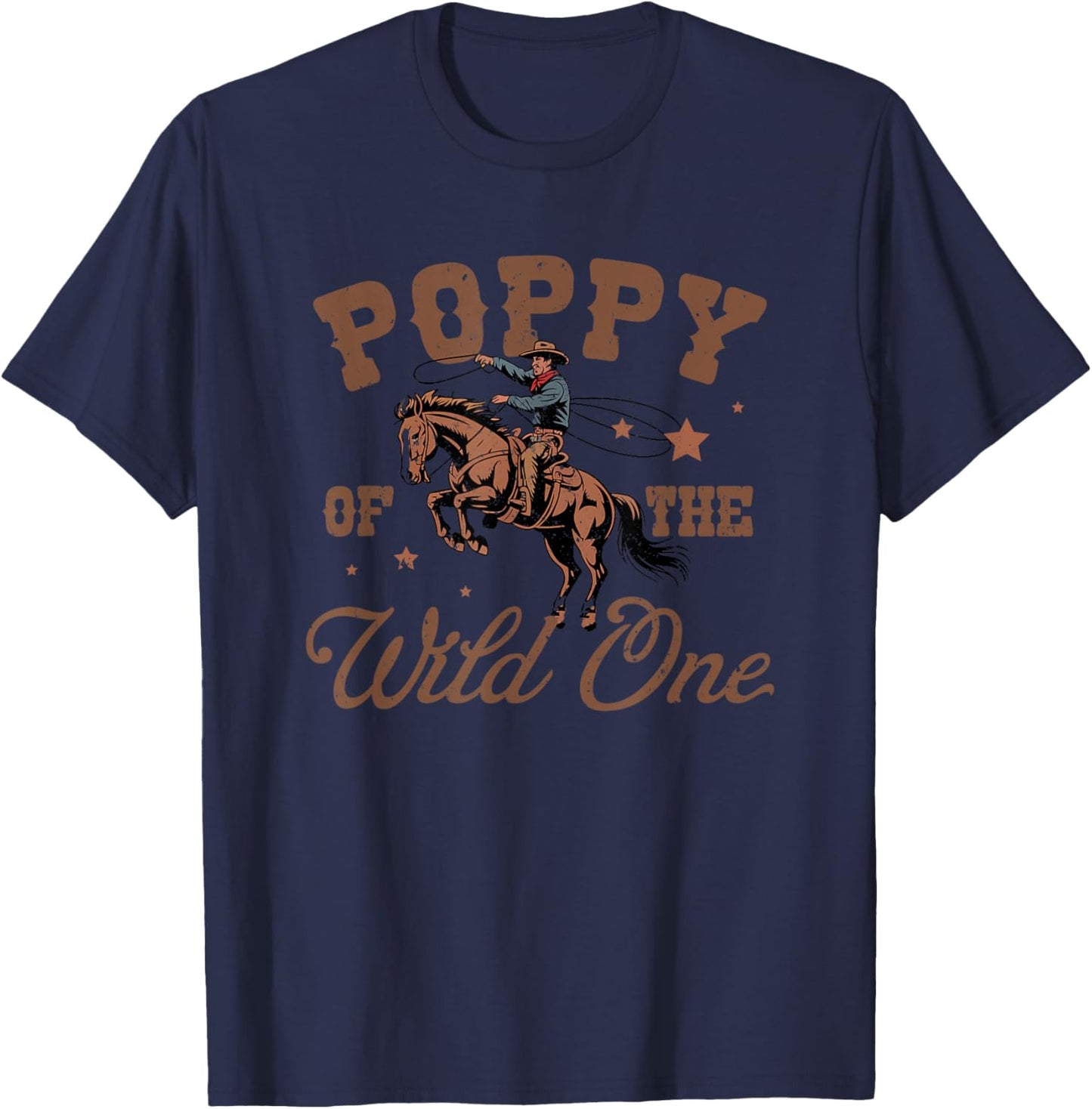 Poppy of The Wild One Cowboy Western Rodeo Party Matching T-Shirt - T-Shirt | Navy