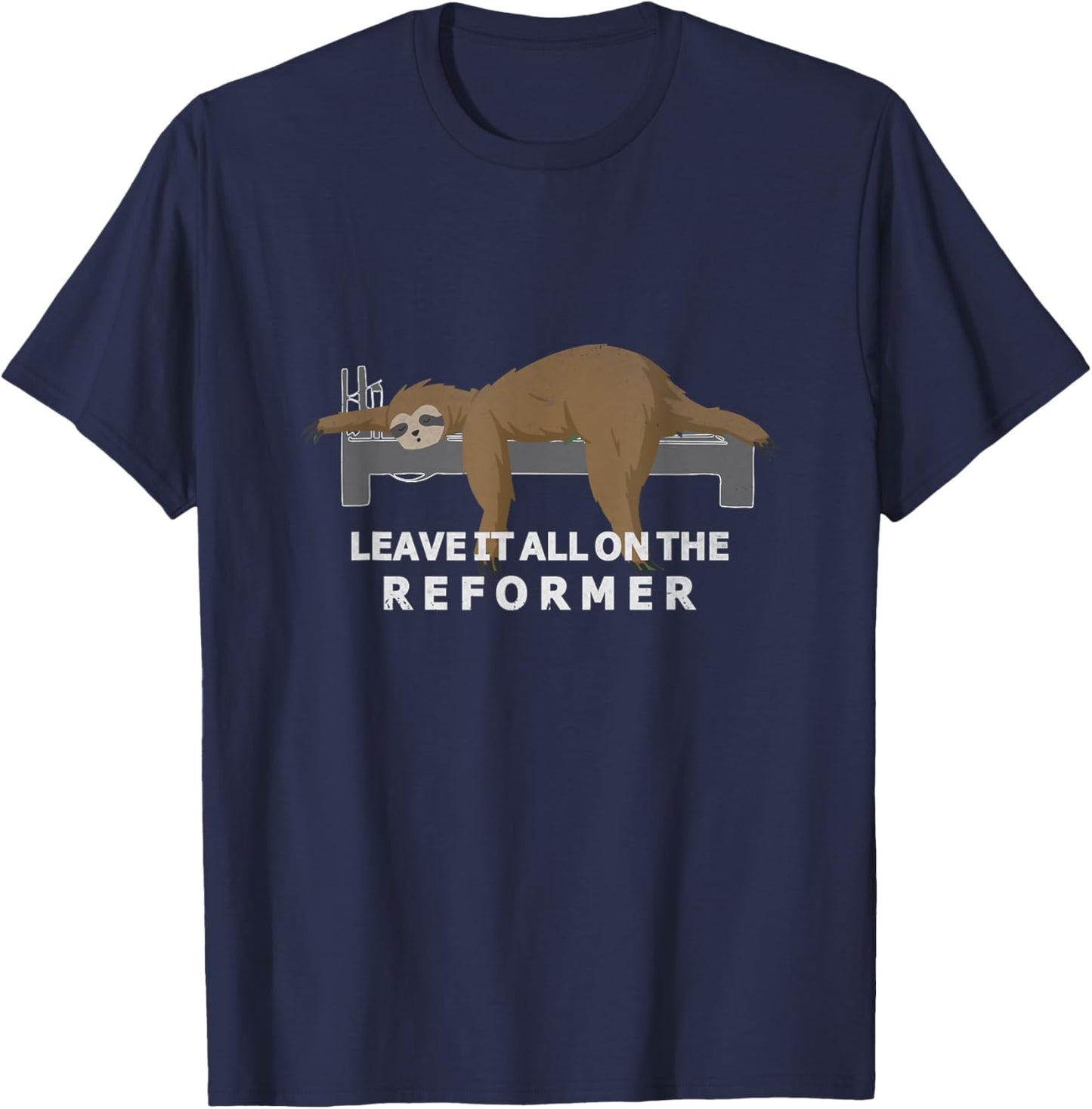 Reformer Pilates sloth Pilates T-Shirt - T-Shirt | Navy
