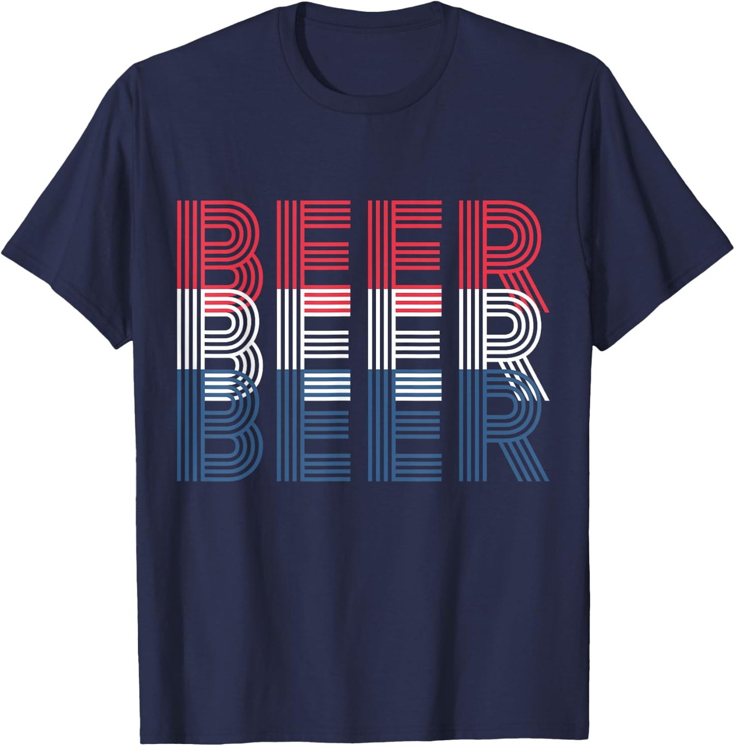 4th of July Beer Drinking Gift Patriotic Men and Women T-Shirt - T-Shirt | Navy