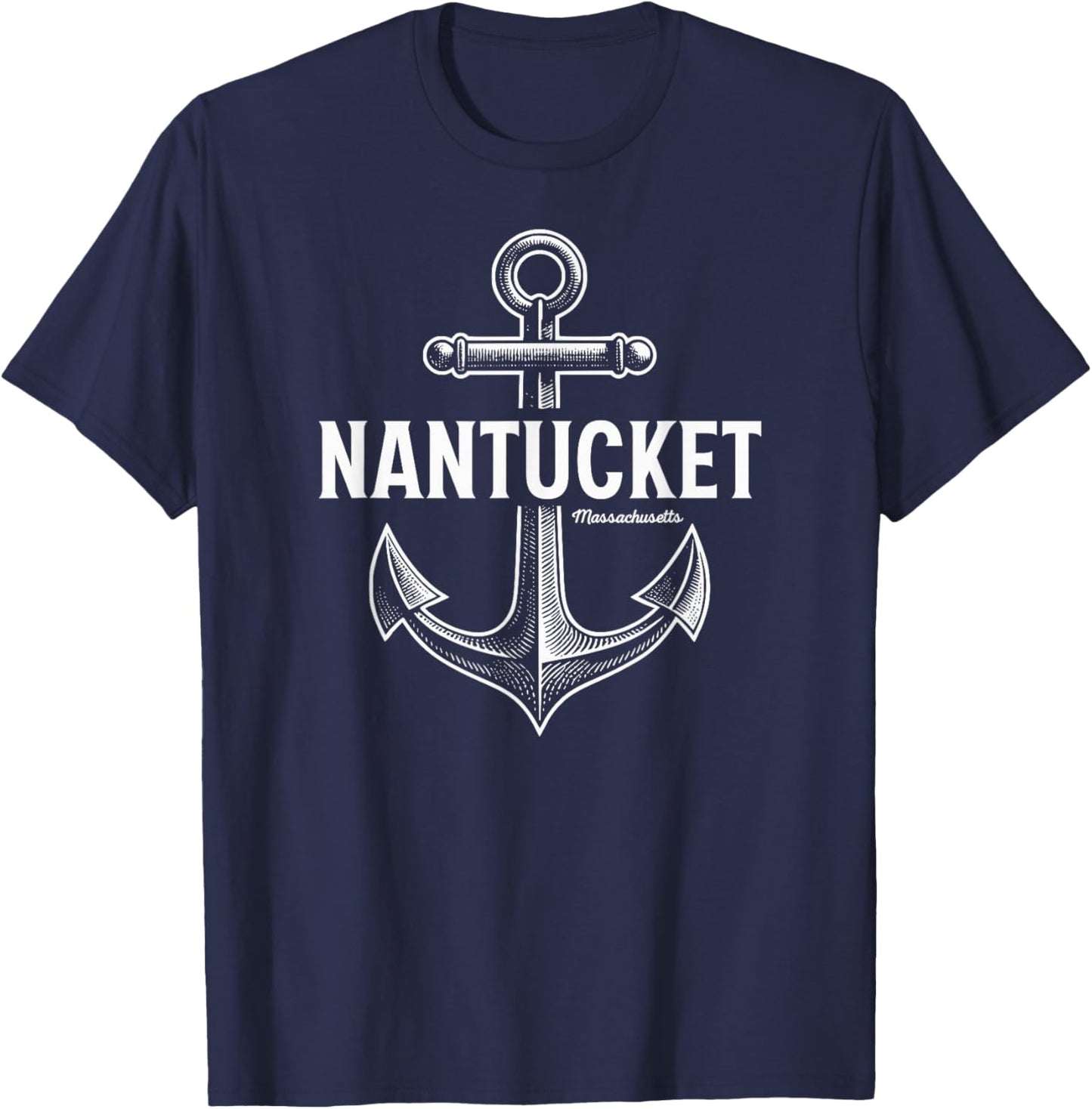 Nantucket Massachusetts Ancre vintage T-Shirt - T-Shirt | Navy