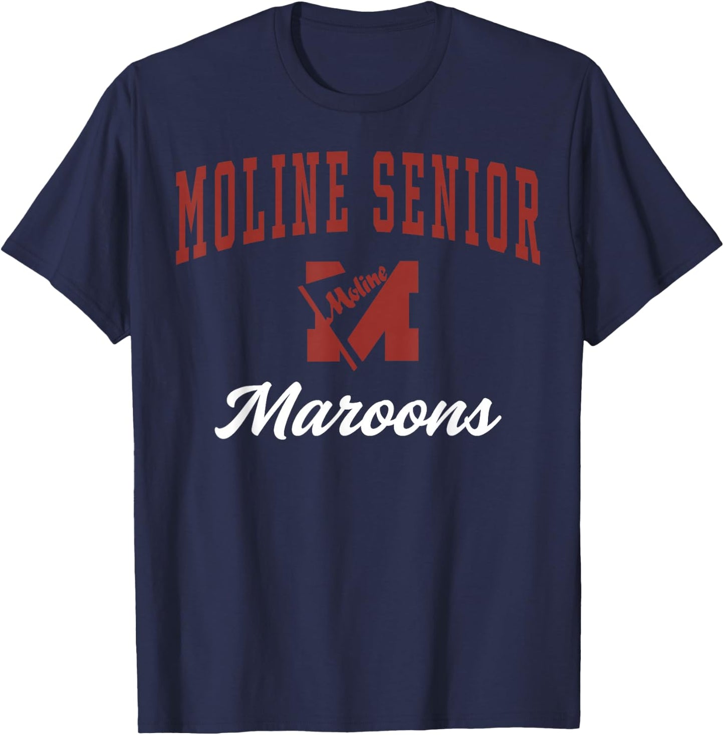 Moline Senior High School Maroons C7 T-Shirt - T-Shirt | Navy