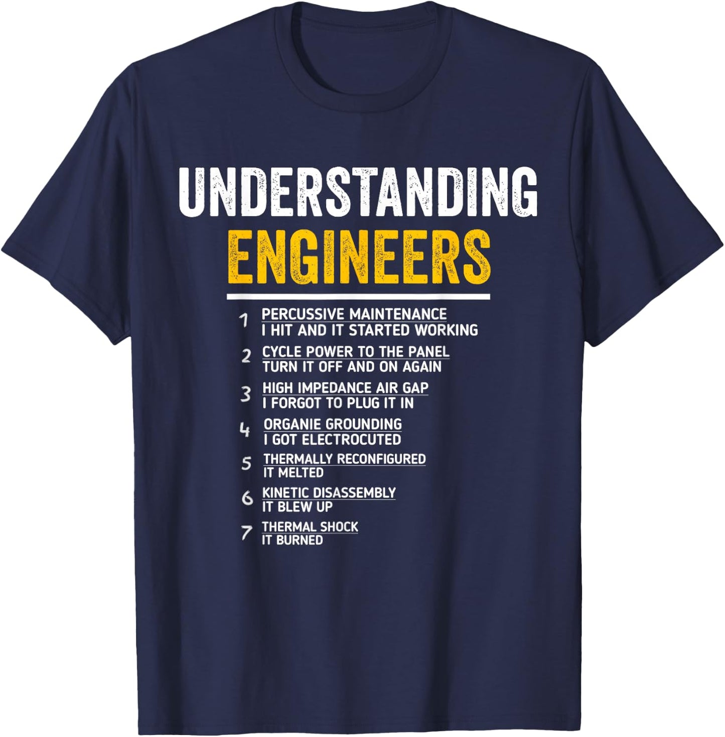 Understanding Engineers Funny Mechanical Engineering T-Shirt - T-Shirt | Navy