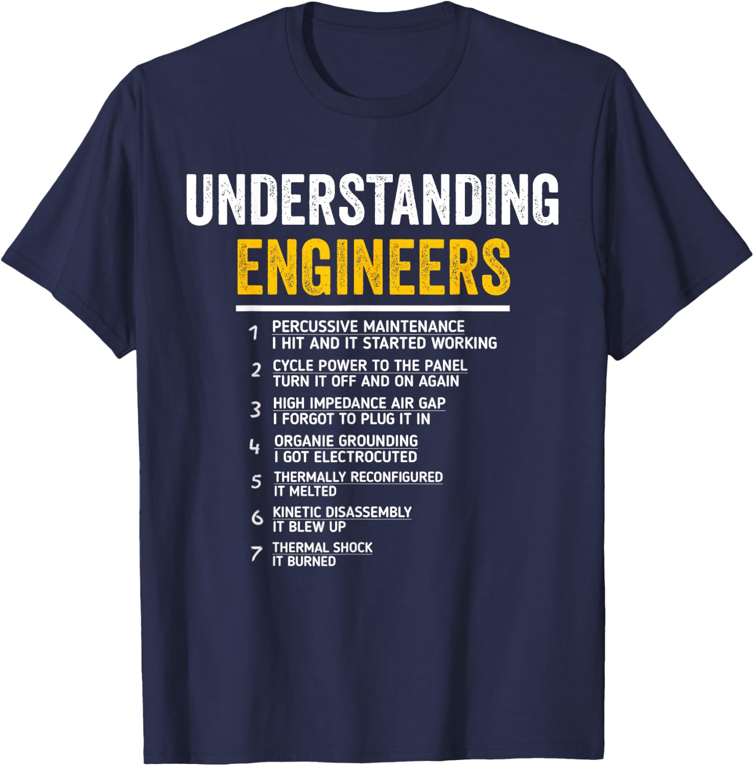 Understanding Engineers Funny Mechanical Engineering T-Shirt - T-Shirt | Navy