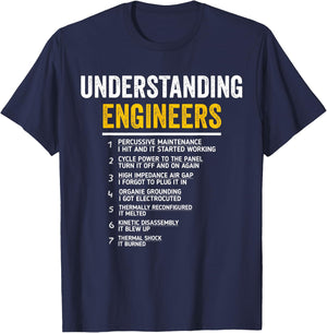 Understanding Engineers Funny Mechanical Engineering T-Shirt - T-Shirt | Navy