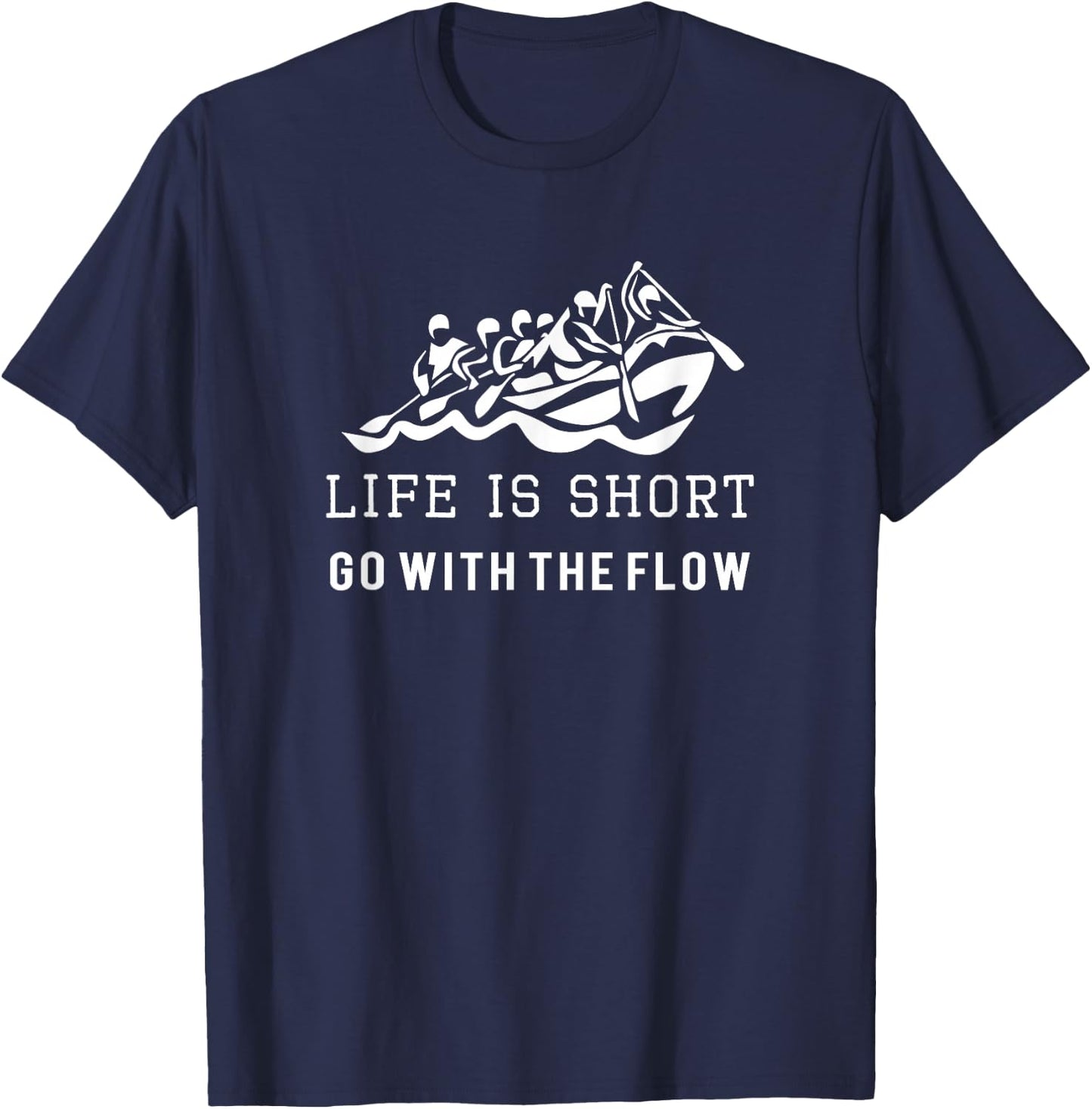 Cool Go With the Flow Whitewater Rafting Gift T-Shirt - T-Shirt | Navy