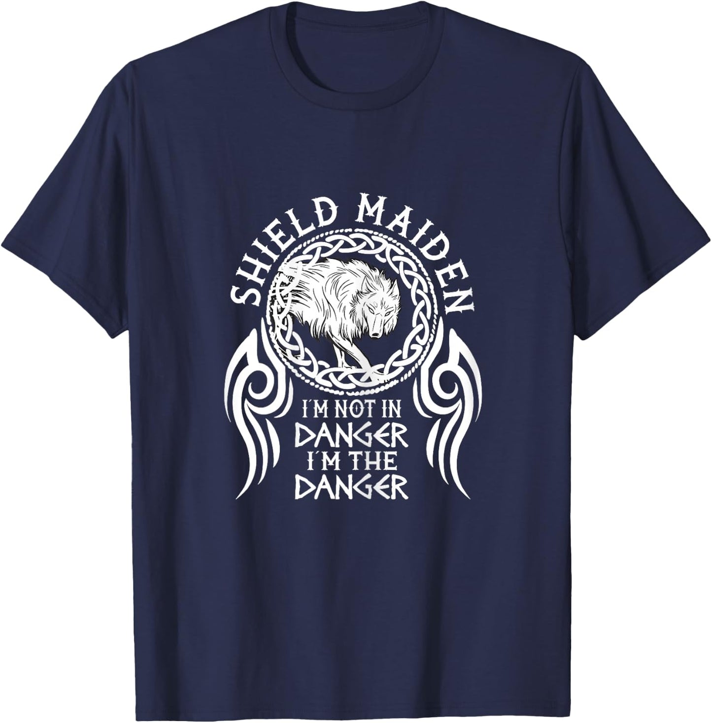 vikings viking fenrir shieldmaiden Lagertha shield maiden T-Shirt - T-Shirt | Navy