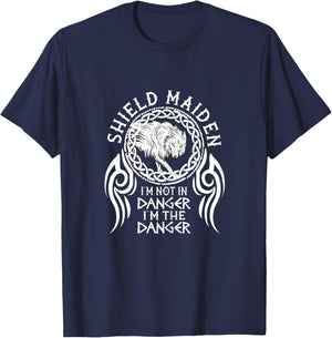 vikings viking fenrir shieldmaiden Lagertha shield maiden T-Shirt - T-Shirt | Navy