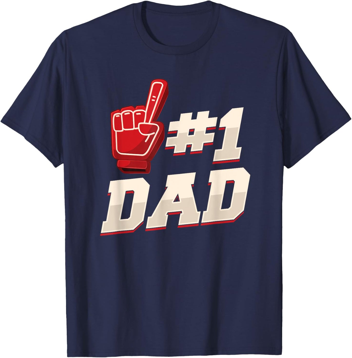 Athletic #1 Dad Number 1 Father Dad Father Father's Day T-Shirt - T-Shirt | Navy