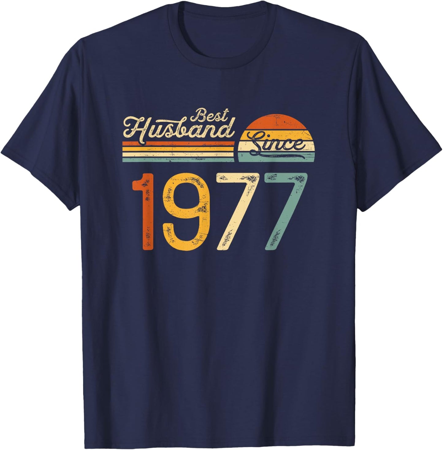 48th wedding anniversary 48 years - Best Husband Since 1977 T-Shirt - T-Shirt | Navy