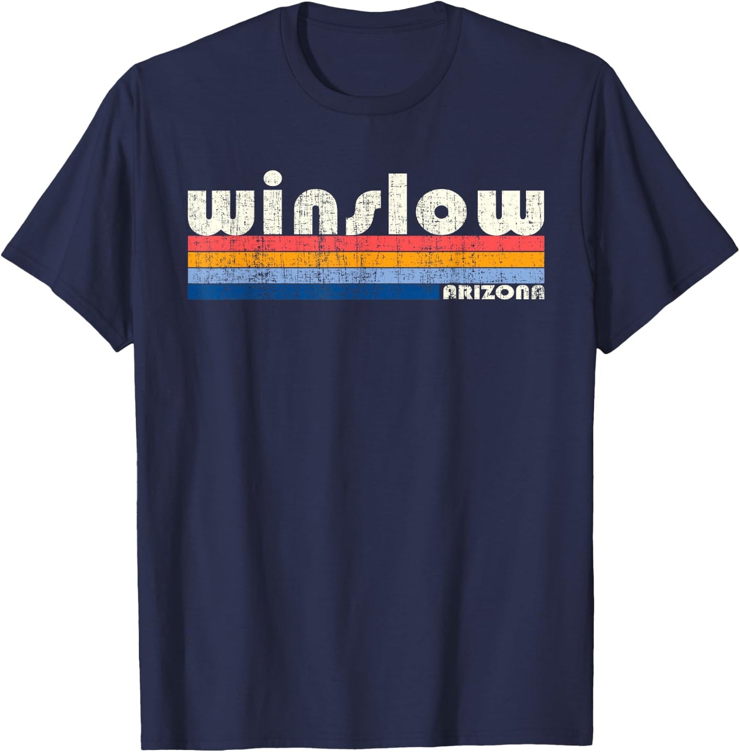 Vintage 70s 80s Style Winslow AZ T-Shirt - T-Shirt | Navy
