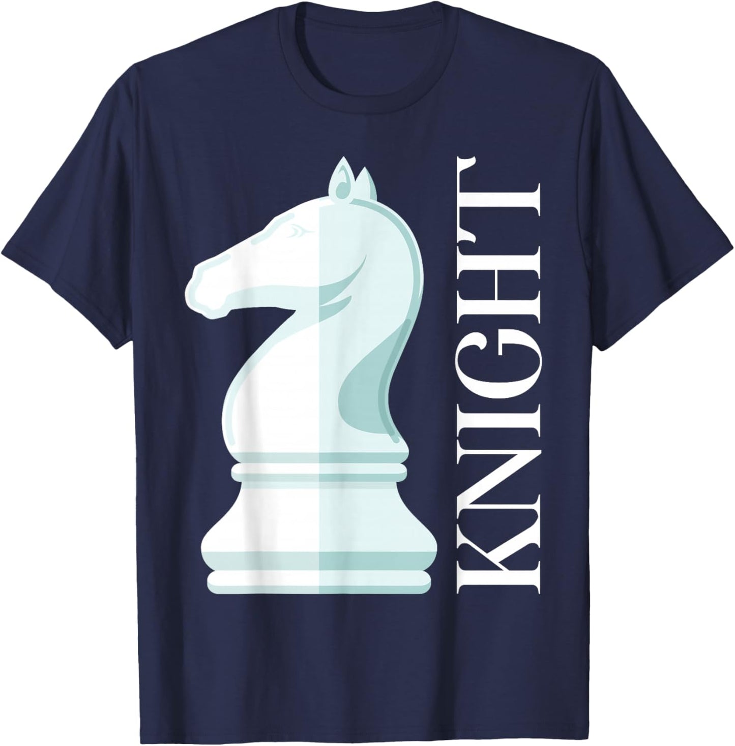 White Knight Chess Piece Chess Lovers Gag Gifts Men Kids T-Shirt - T-Shirt | Navy