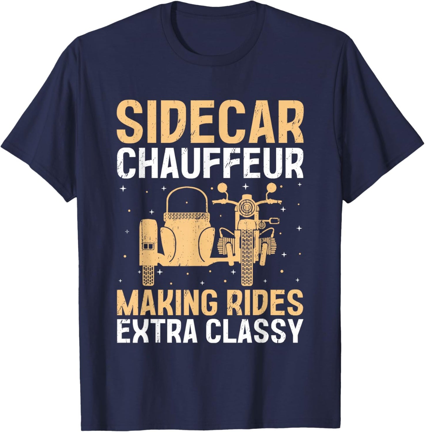 Sidecar Motorcycle Motorcyclist Bike Motorbike Sidecar Rider T-Shirt - T-Shirt | Navy