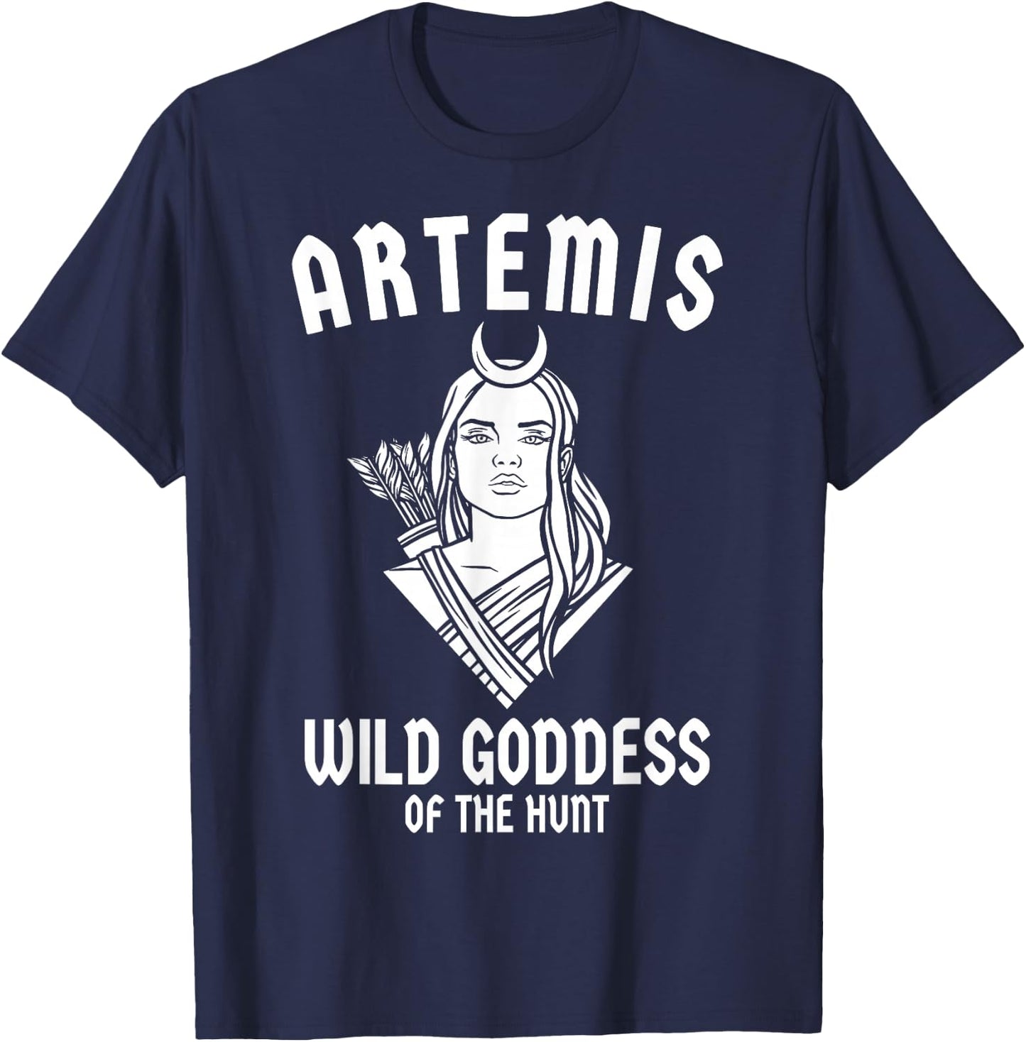 Artemis Wild Goddess of Hunt Greek Mythology Ancient Hunter T-Shirt - T-Shirt | Navy
