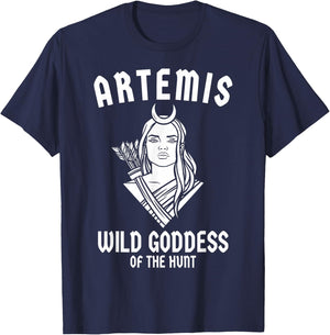 Artemis Wild Goddess of Hunt Greek Mythology Ancient Hunter T-Shirt - T-Shirt | Navy