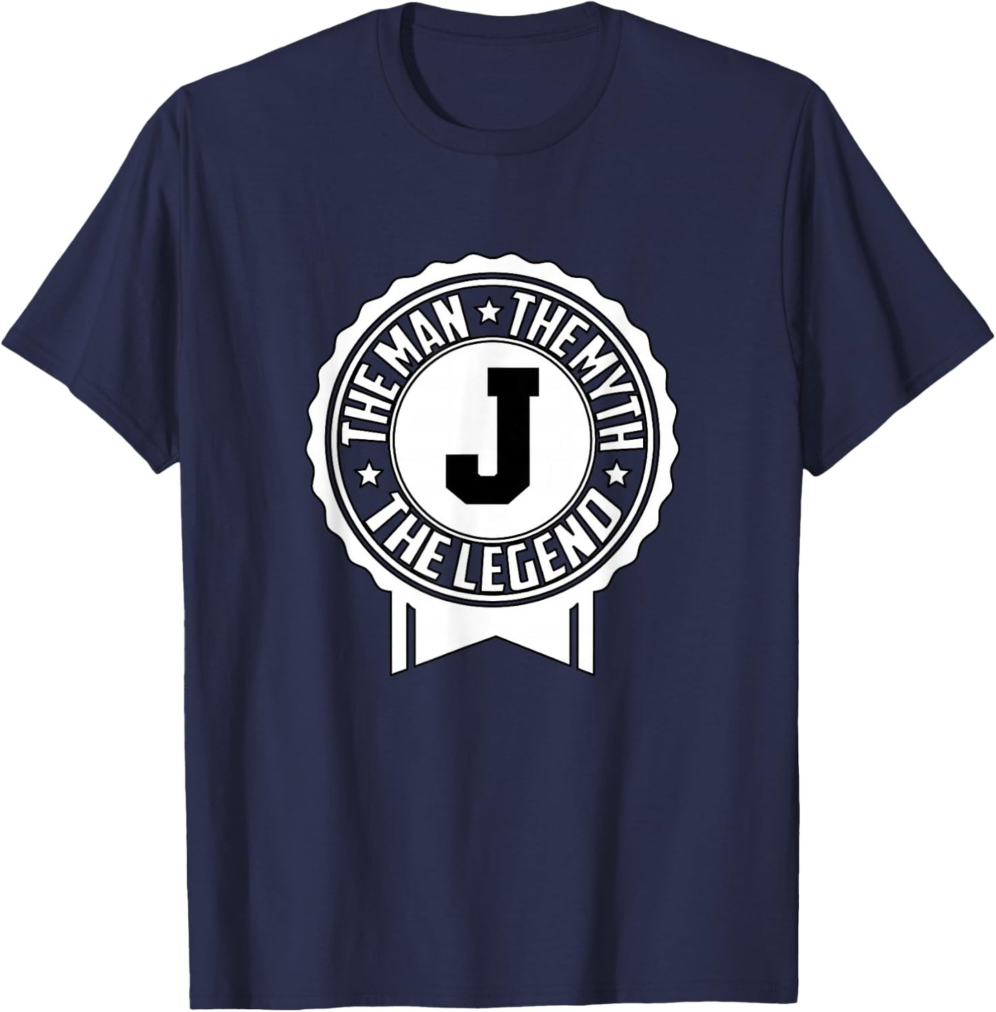 The Man The Myth The Legend Monogrammed Letter J T-Shirt - T-Shirt | Navy