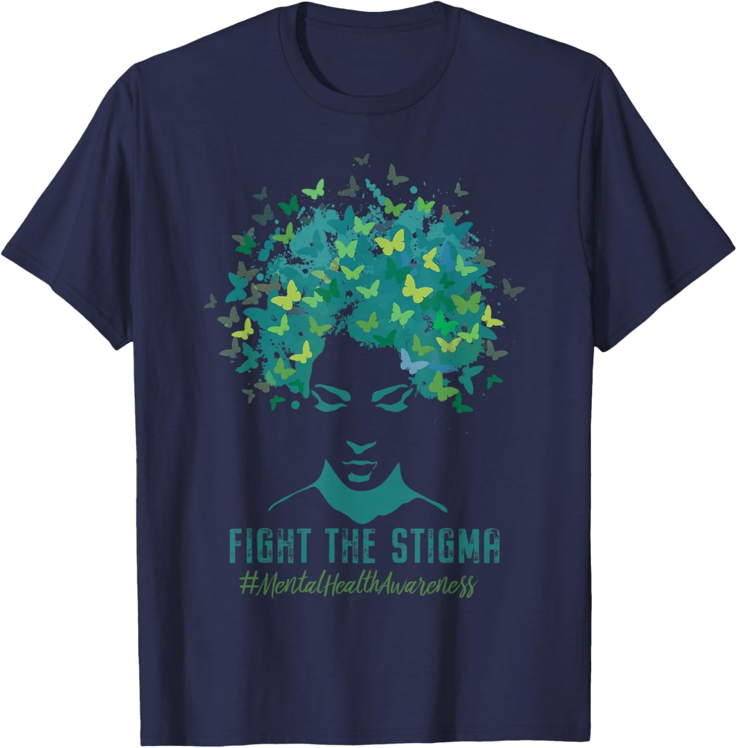 Mental Health Awareness Month Fight The Stigma Positive Zit T-Shirt - T-Shirt | Navy