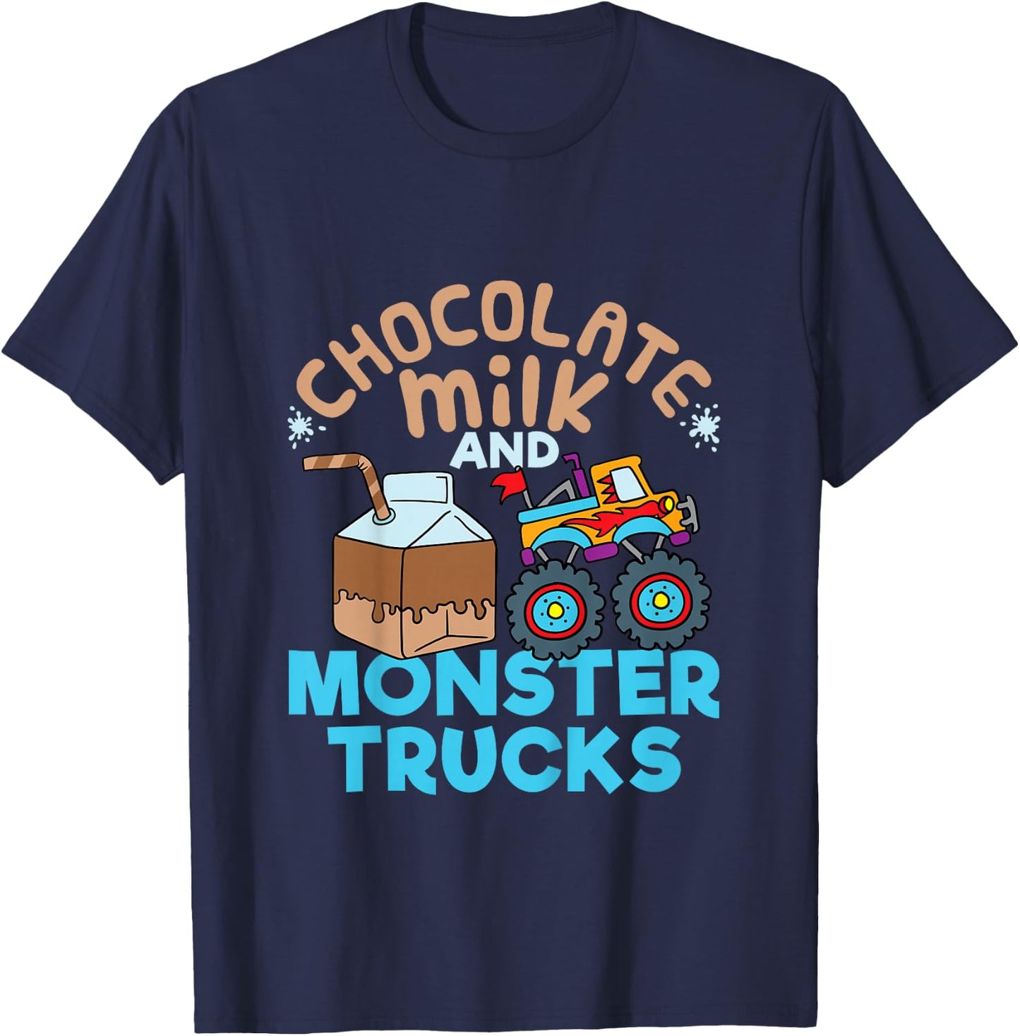 Chocolate Milk and Monster Trucks T-Shirt - T-Shirt | Navy