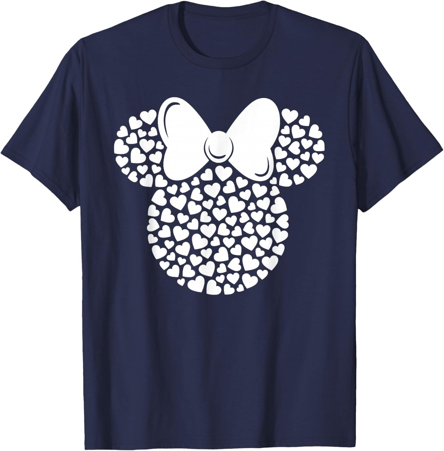 Disney Minnie Mouse Icon Filled with White Hearts Small T-Shirt - T-Shirt | Navy