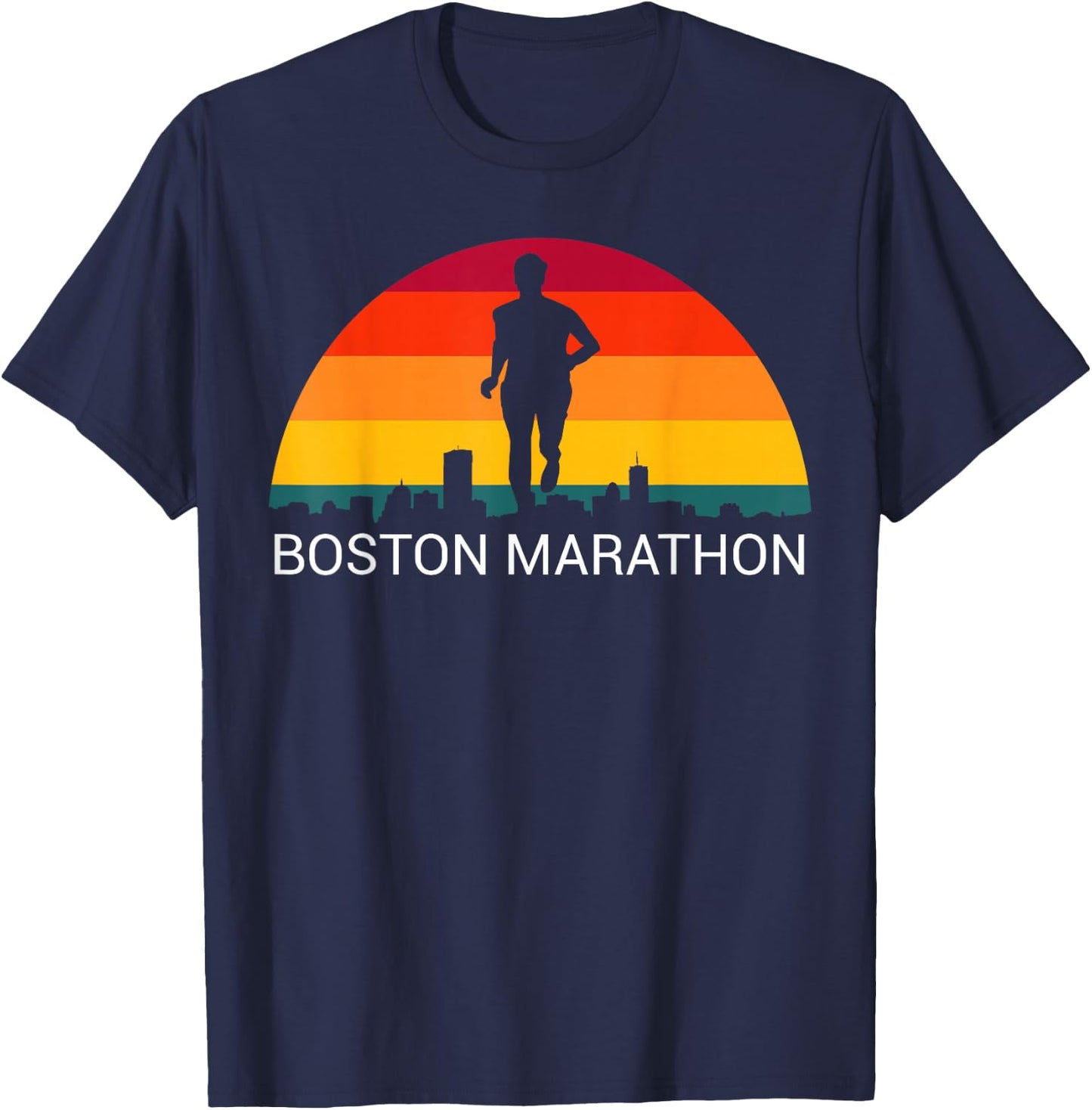 Boston 26.2 Miles 2021 Marathon Running Friend Run Support T-Shirt - T-Shirt | Navy