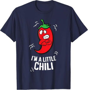 Red Chili Pepper I'm A Little Chili T-Shirt - T-Shirt | Navy
