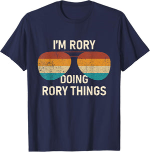 I'm Rory Doing Rory Things Retro Sunglass Personalized T-Shirt - T-Shirt | Navy