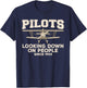 Funny Pilot Design Women Aviation Airplane Pilot T-Shirt - T-Shirt | Navy