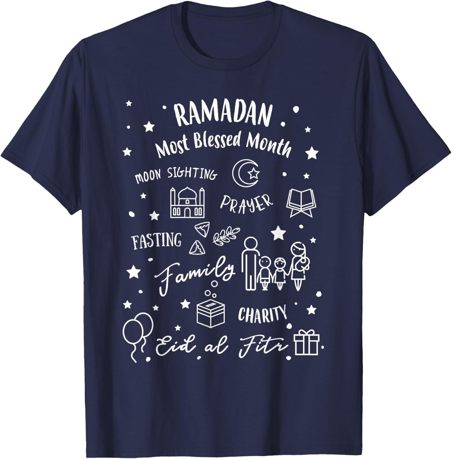 Ramadan Blessed Month Muslim Islamic Ramadhan Eid al Fitr T-Shirt - T-Shirt | Navy