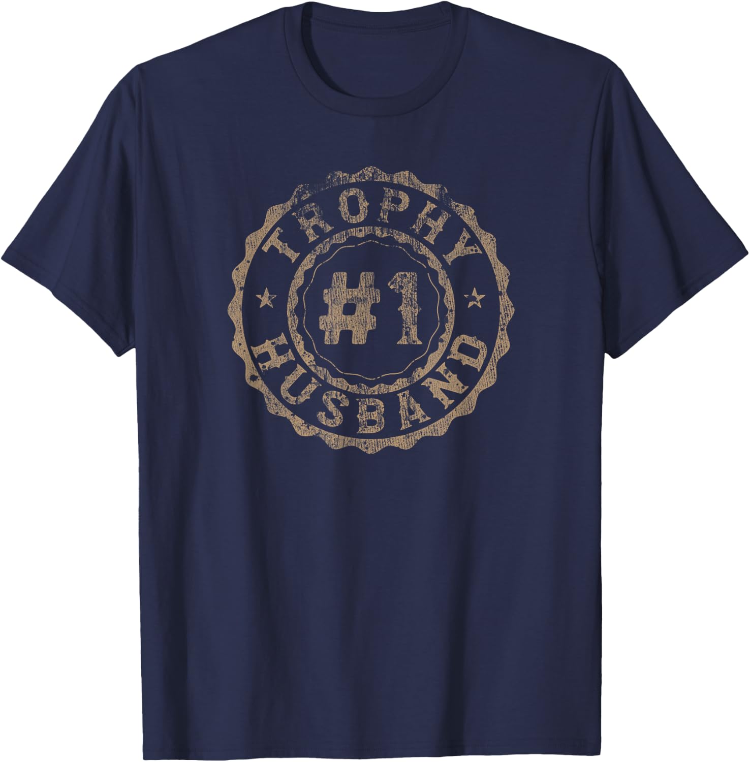 Trophy Husband Rosettes Distressed Husband T-Shirt - T-Shirt | Navy