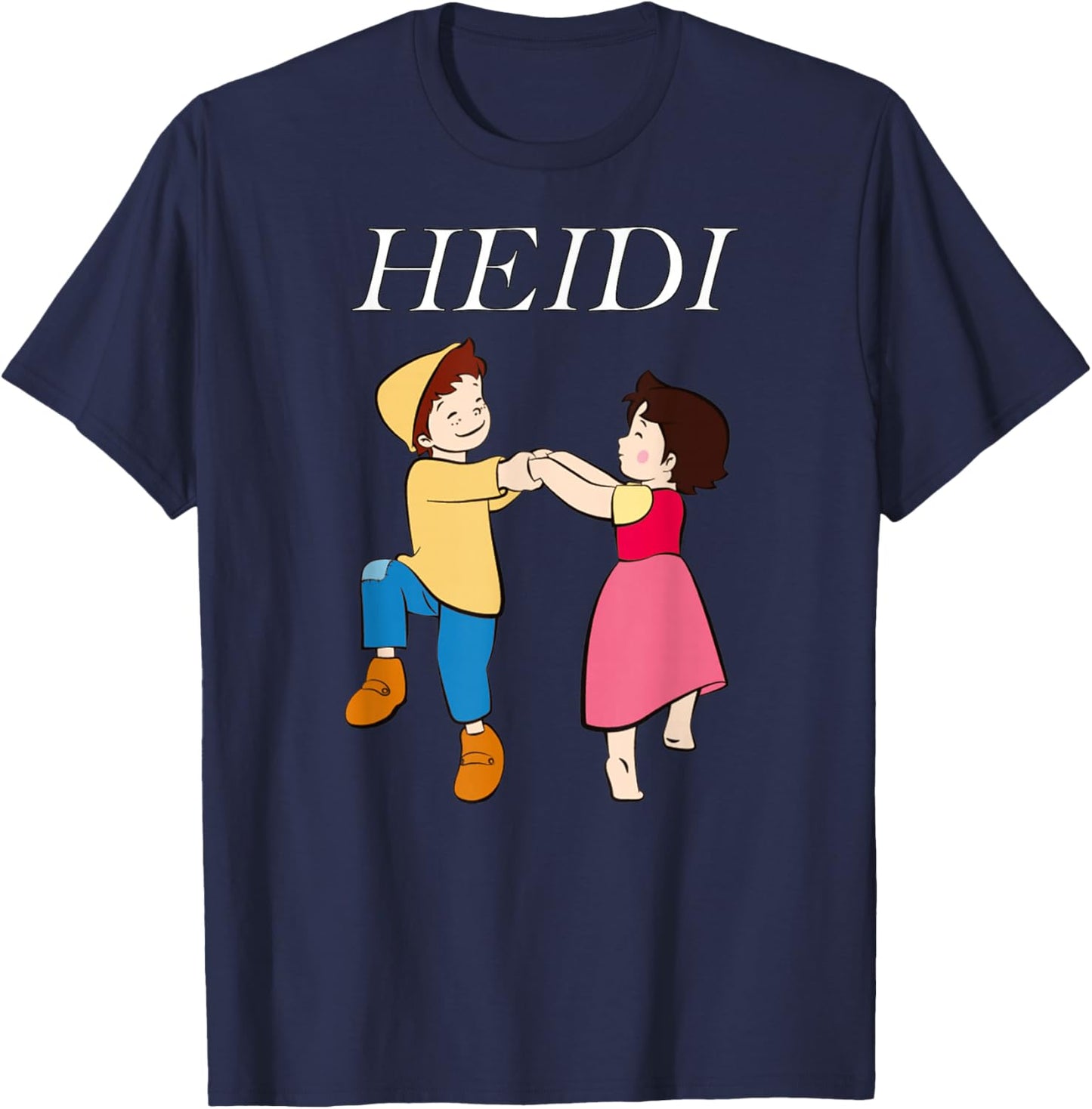 Heidi and Peter Dancing Cartoon TV Series with Logo T-Shirt - T-Shirt | Navy