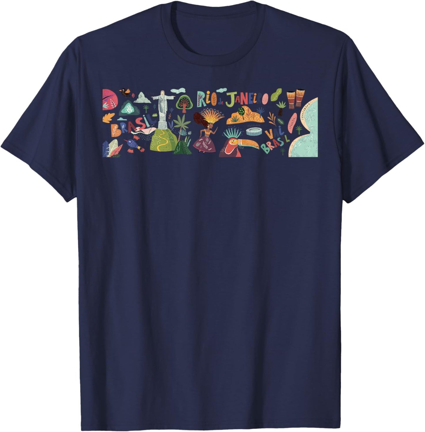 Travel Brazil Rio de Janeiro Sao Paolo Family Vacation T-Shirt - T-Shirt | Navy
