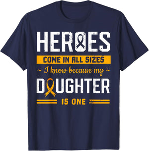My Daughter Is My Hero Girl Childhood Cancer Medulloblastoma T-Shirt - T-Shirt | Navy