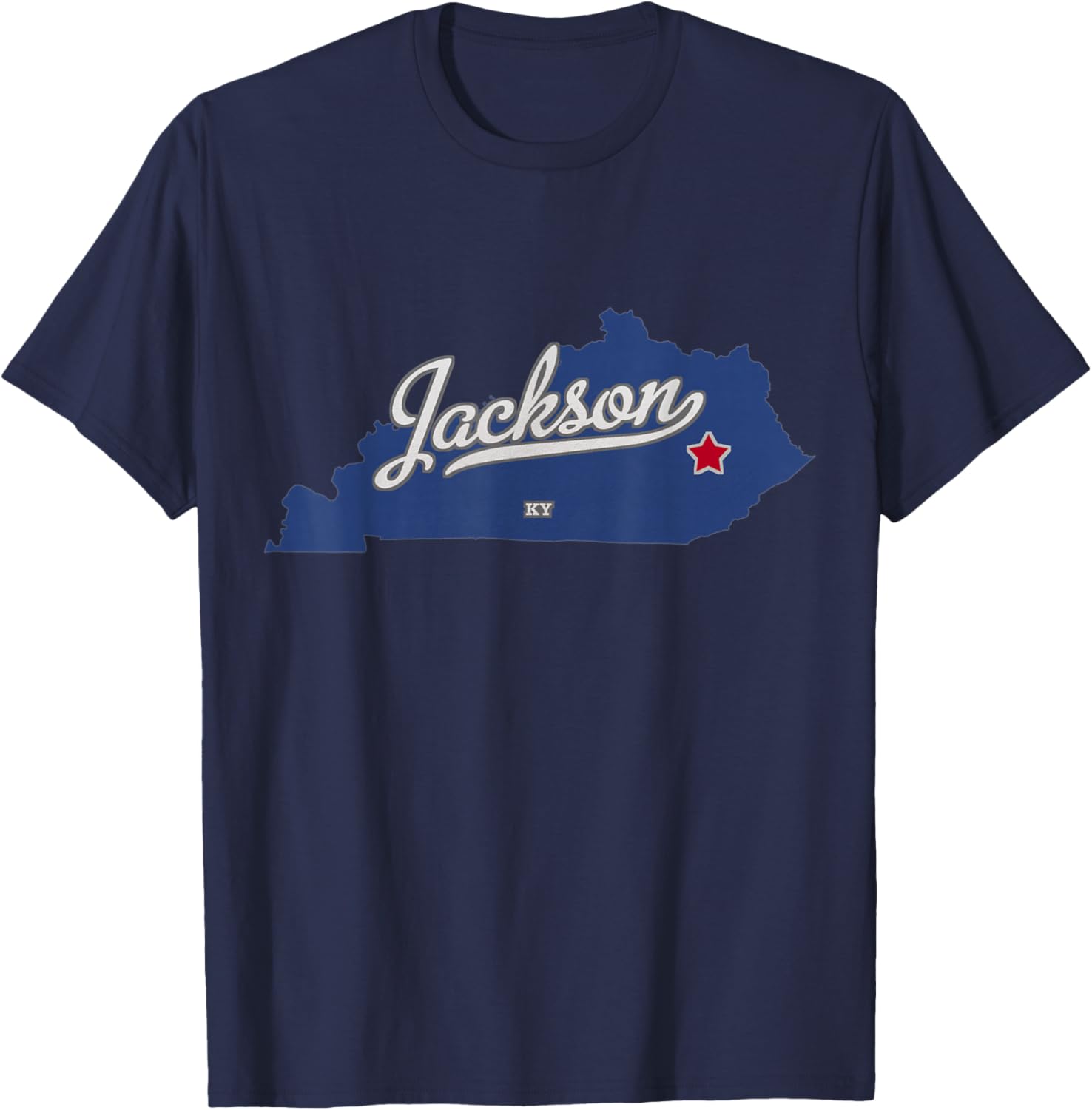 Jackson Kentucky KY Map T-Shirt - T-Shirt | Navy