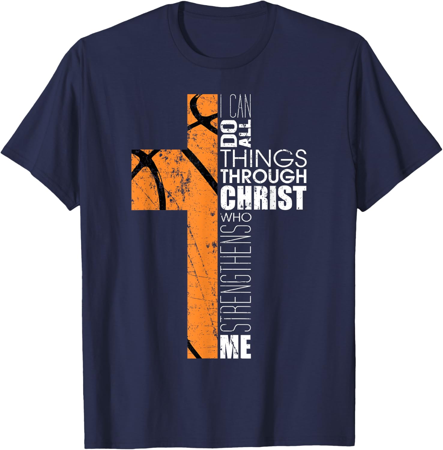 Christian Basketball Gifts Teen Boys Men Religious Verses T-Shirt - T-Shirt | Navy
