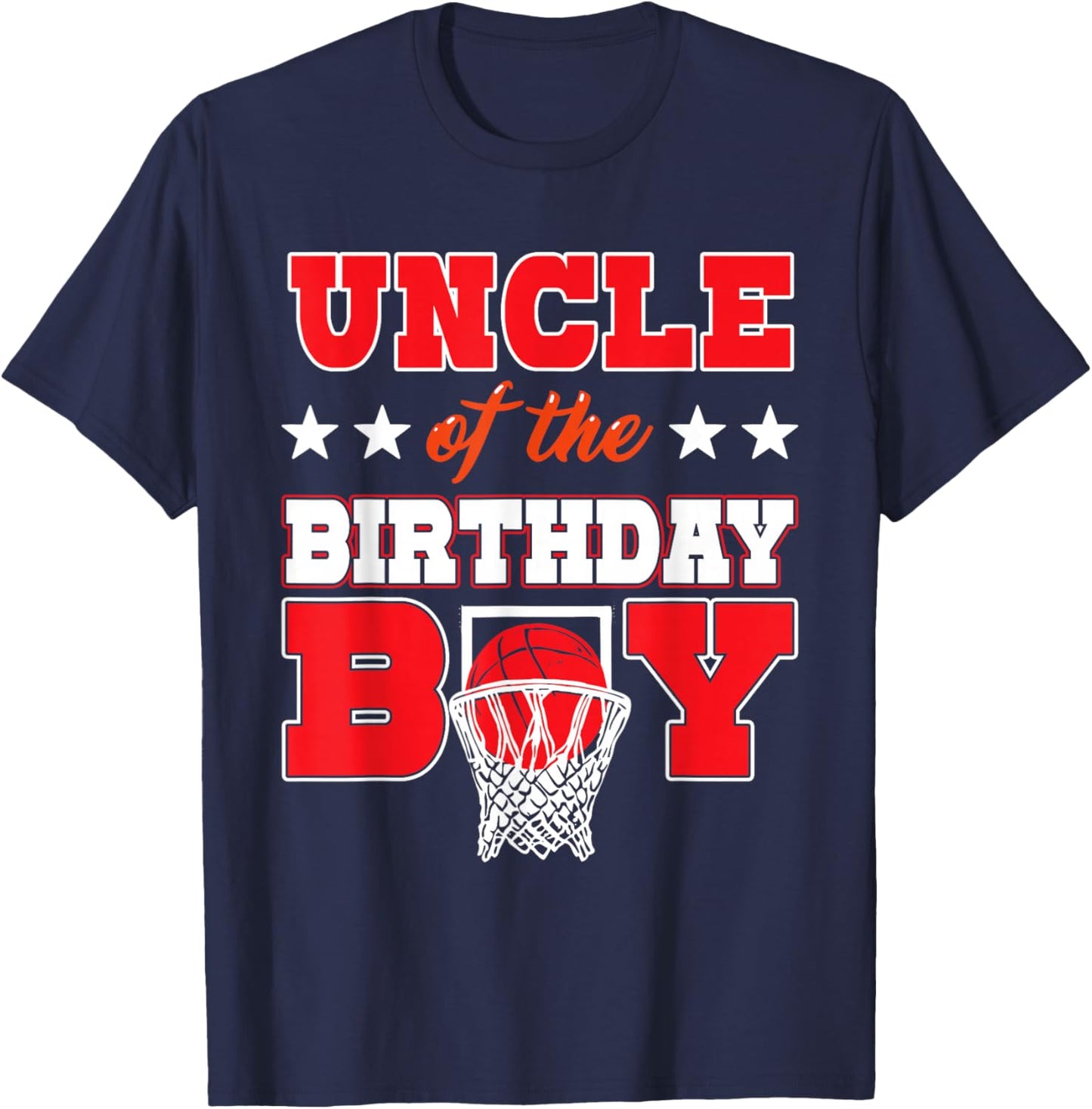 Basketball Party Uncle of the Birthday Boy Baller Family Men T-Shirt - T-Shirt | Navy