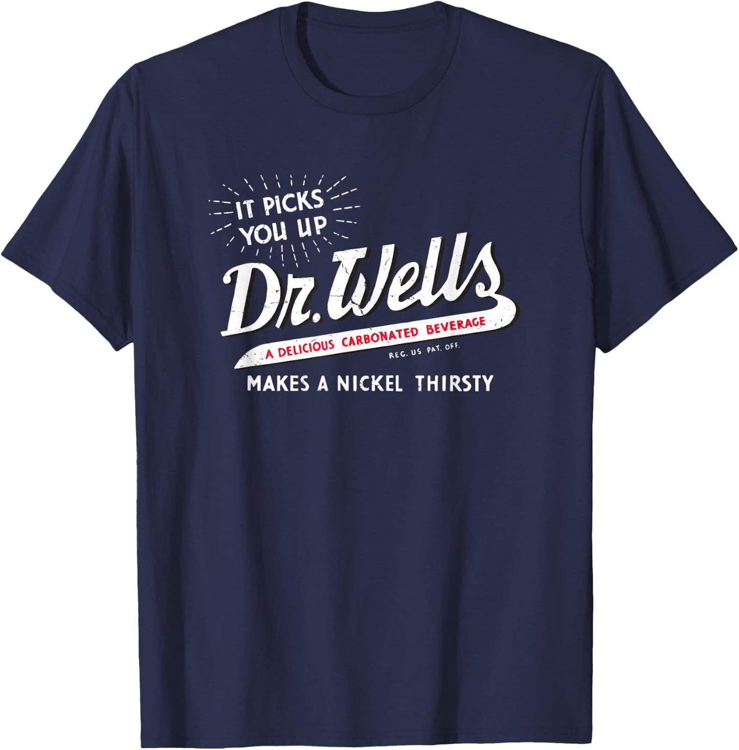 Vintage Retro Dr. Wells Soda T-Shirt - T-Shirt | Navy