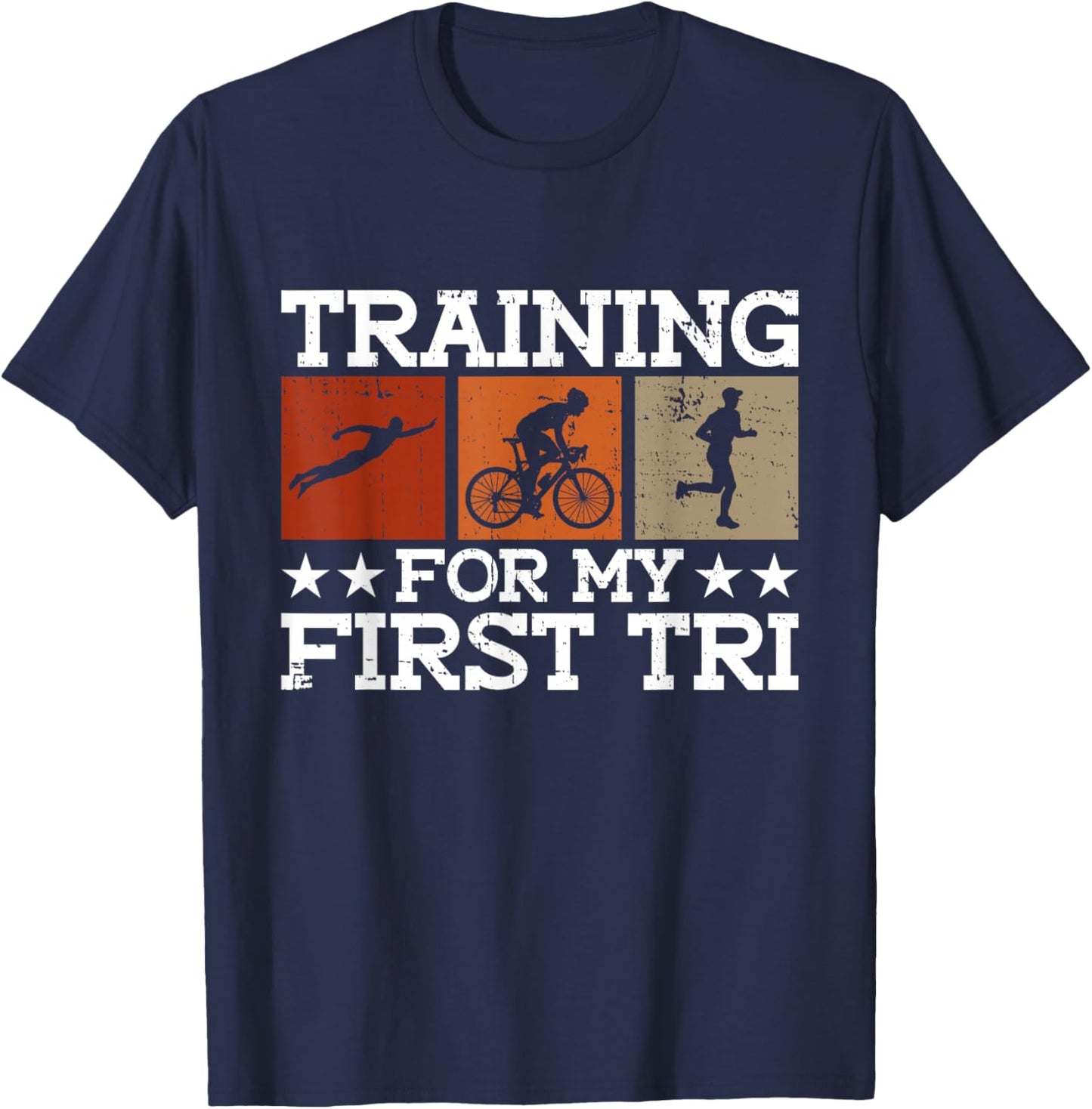 Entraînement pour Mon Premier Triathlon - Triathlète d'entraînement T-Shirt - T-Shirt | Navy