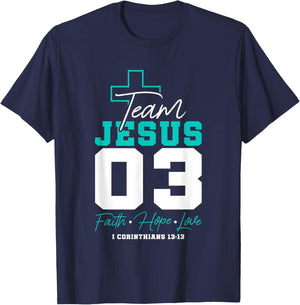 Christian - Team Jesus 03 Faith Hope Love T-Shirt - T-Shirt | Navy