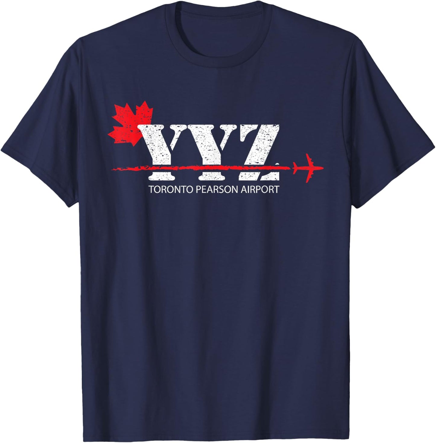 Retro Vintage Toronto YYZ Maple Leaf Airport Code T-Shirt - T-Shirt | Navy