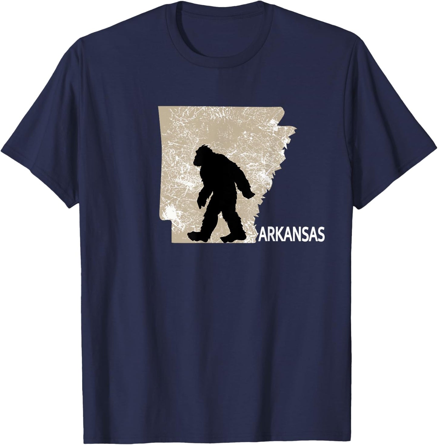 Funny Bigfoot I Believe Loves Arkansas AR Sasquatch T-Shirt - T-Shirt | Navy