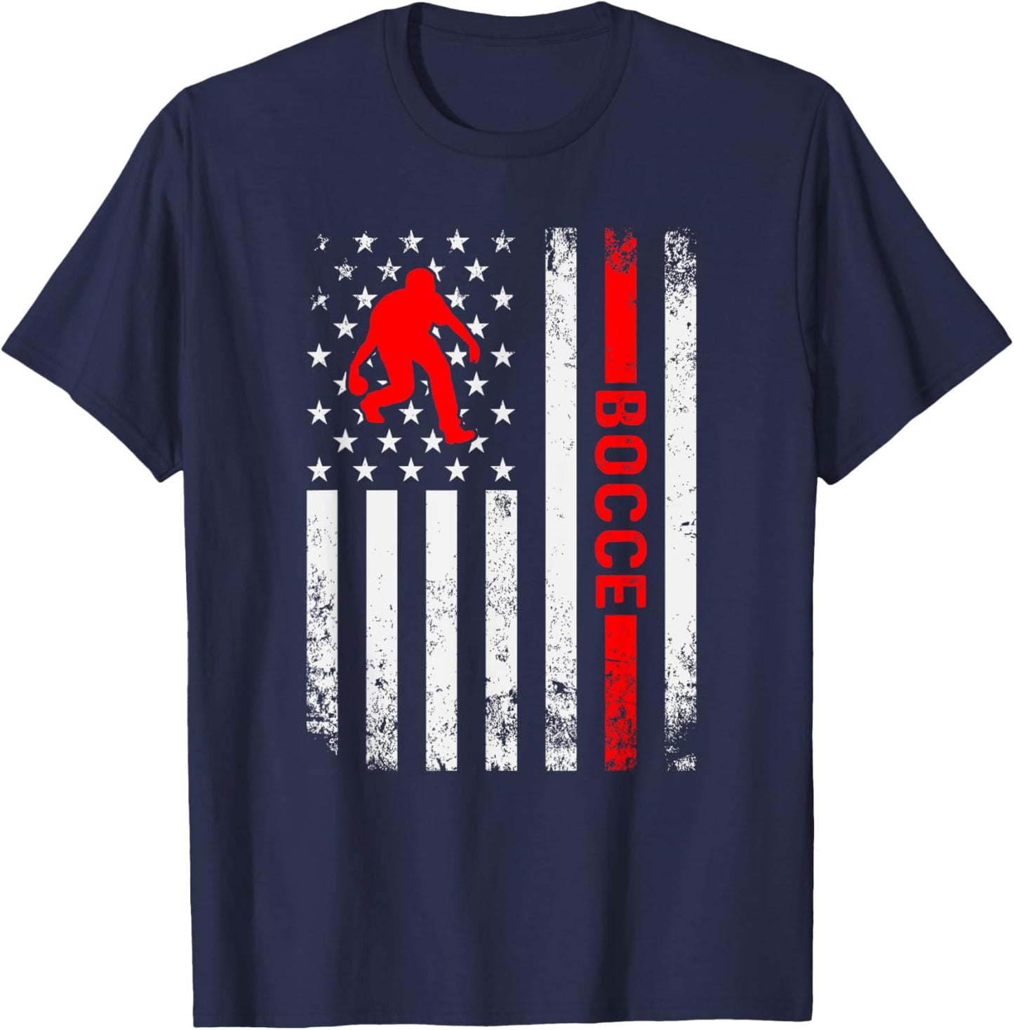 Vintage Bocce Player - Bocce Ball Fans - Bocce Ball Player T-Shirt - T-Shirt | Navy