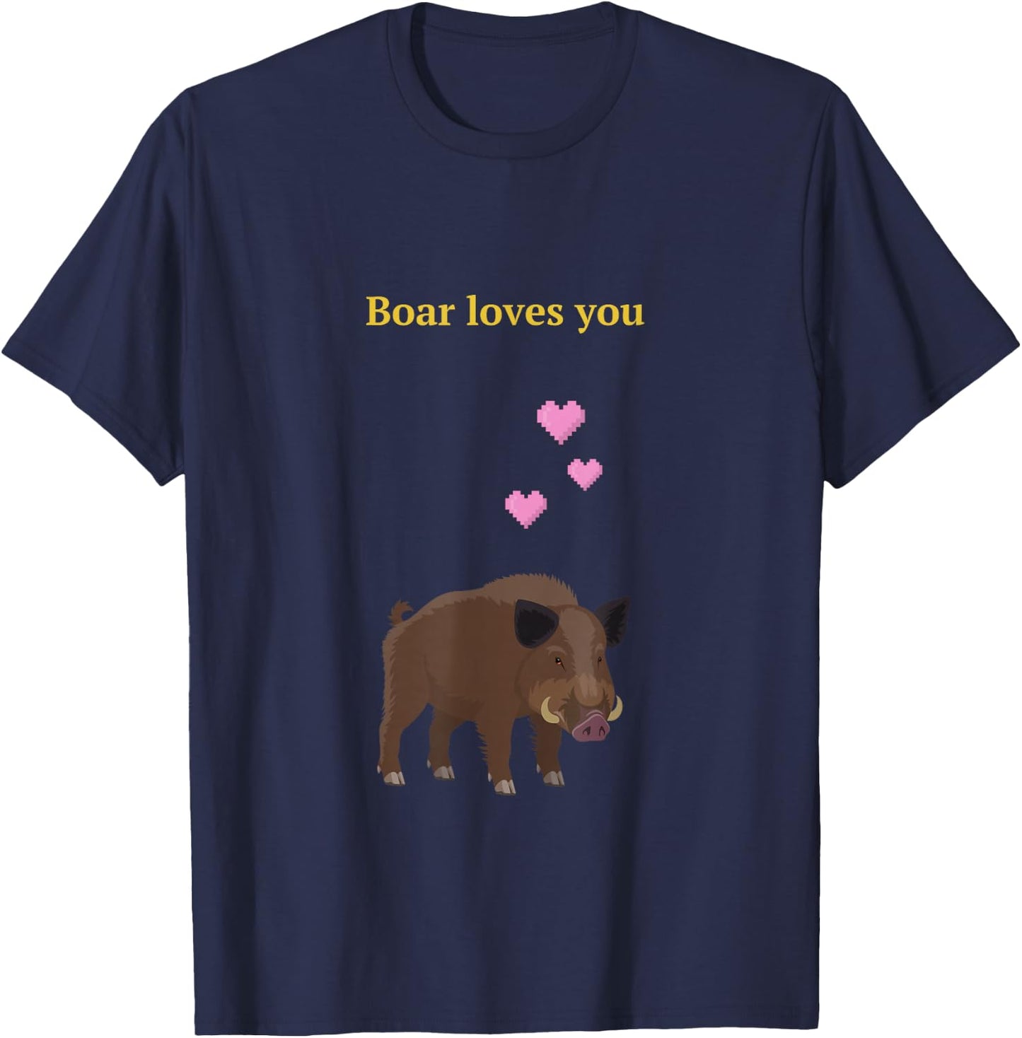 Boar loves you in Valheim T-Shirt - T-Shirt | Navy
