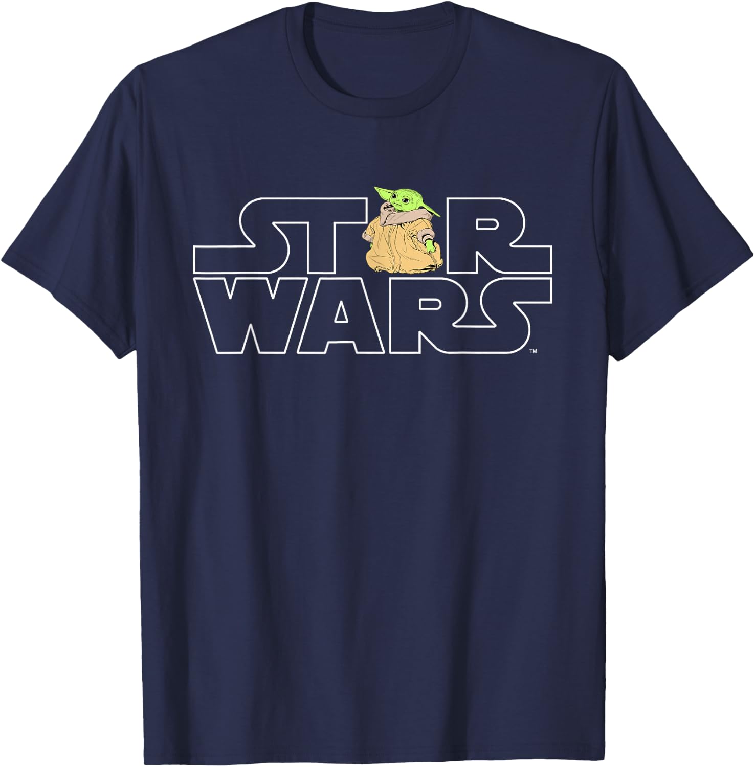 Star Wars Logo and The Child from The Mandalorian T-Shirt - T-Shirt | Navy