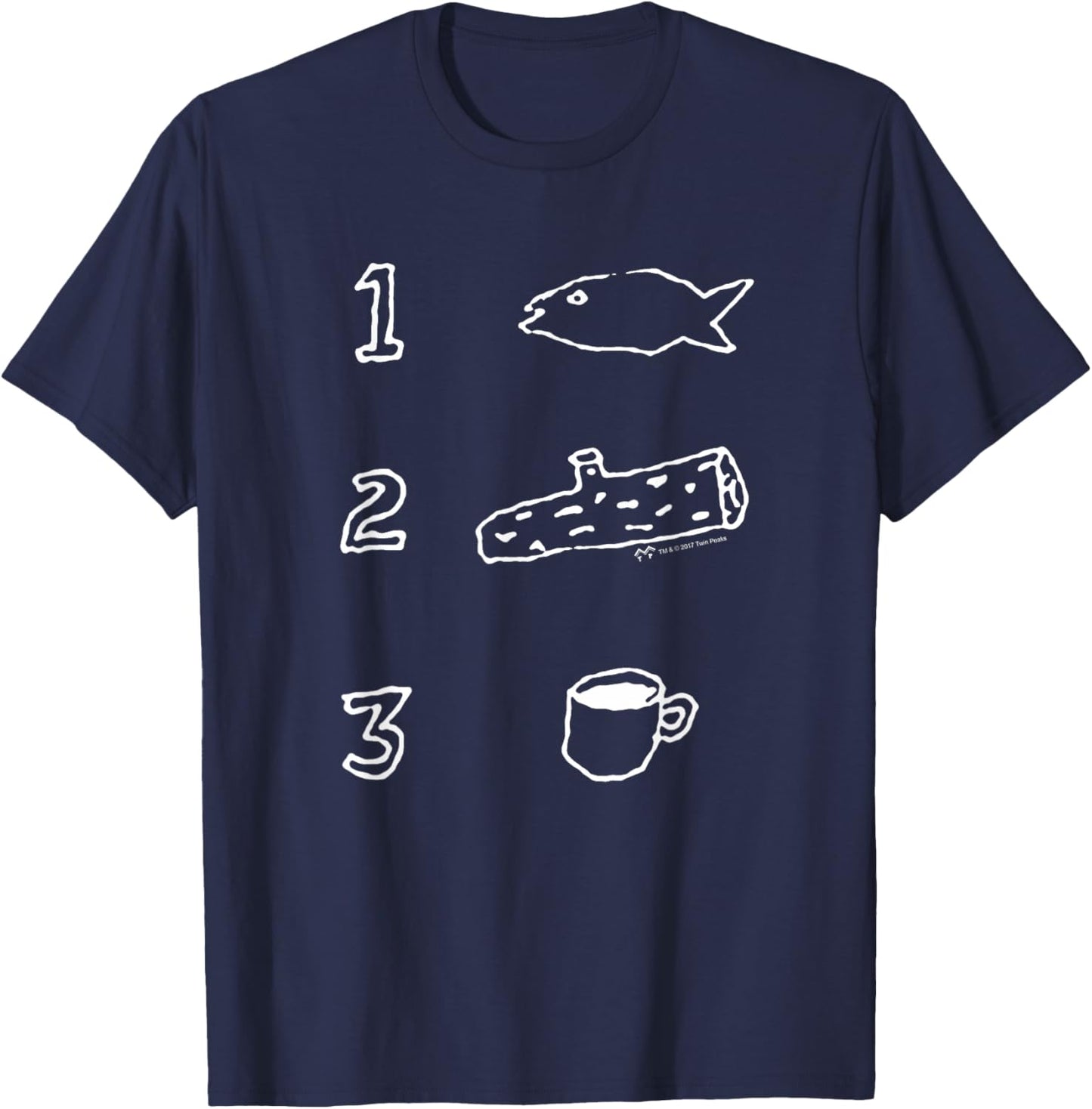 Twin Peaks Coffee Log Fish T-Shirt - T-Shirt | Navy