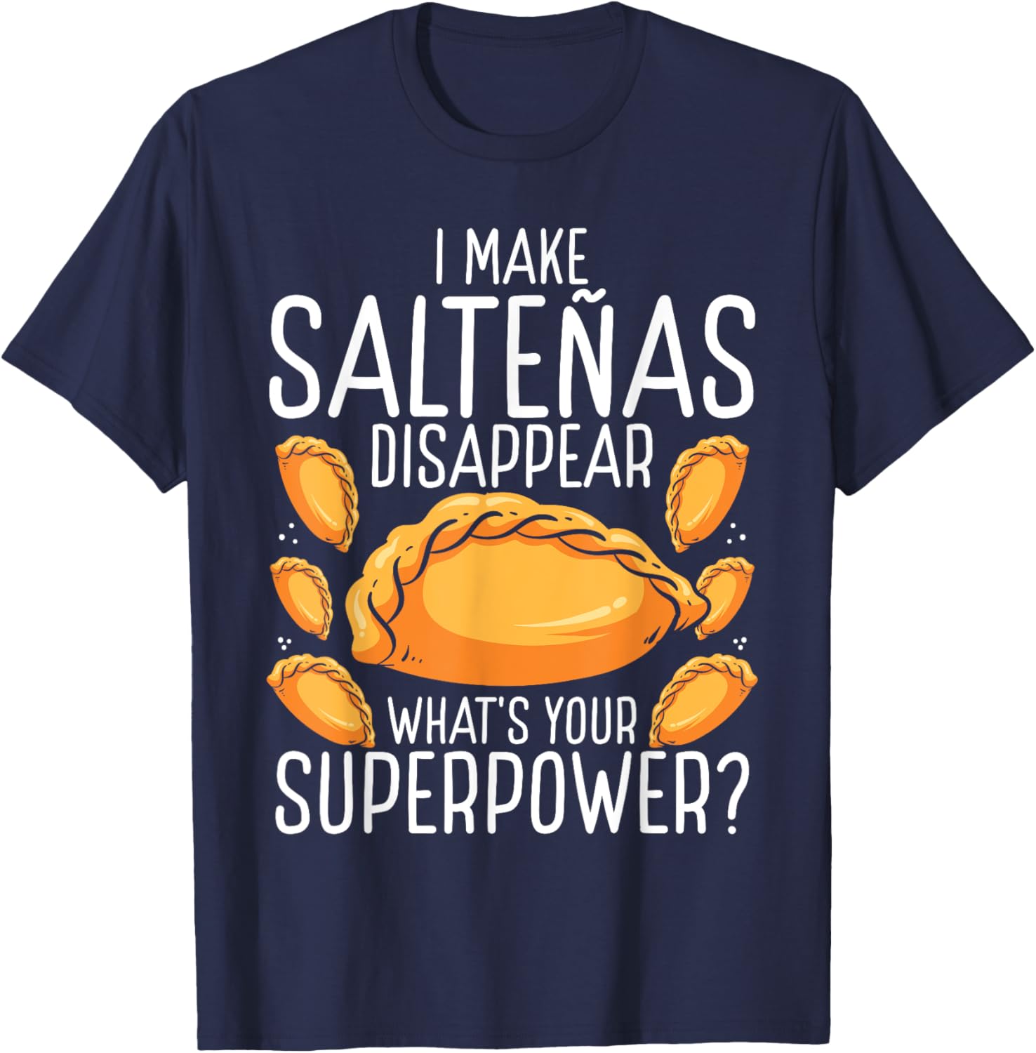 Bolvianos Food Bolivian Saltea Bolivianas Pride Adult - Bolivian Flag Print - Short Sleeve - Black - Small T-Shirt - T-Shirt | Navy
