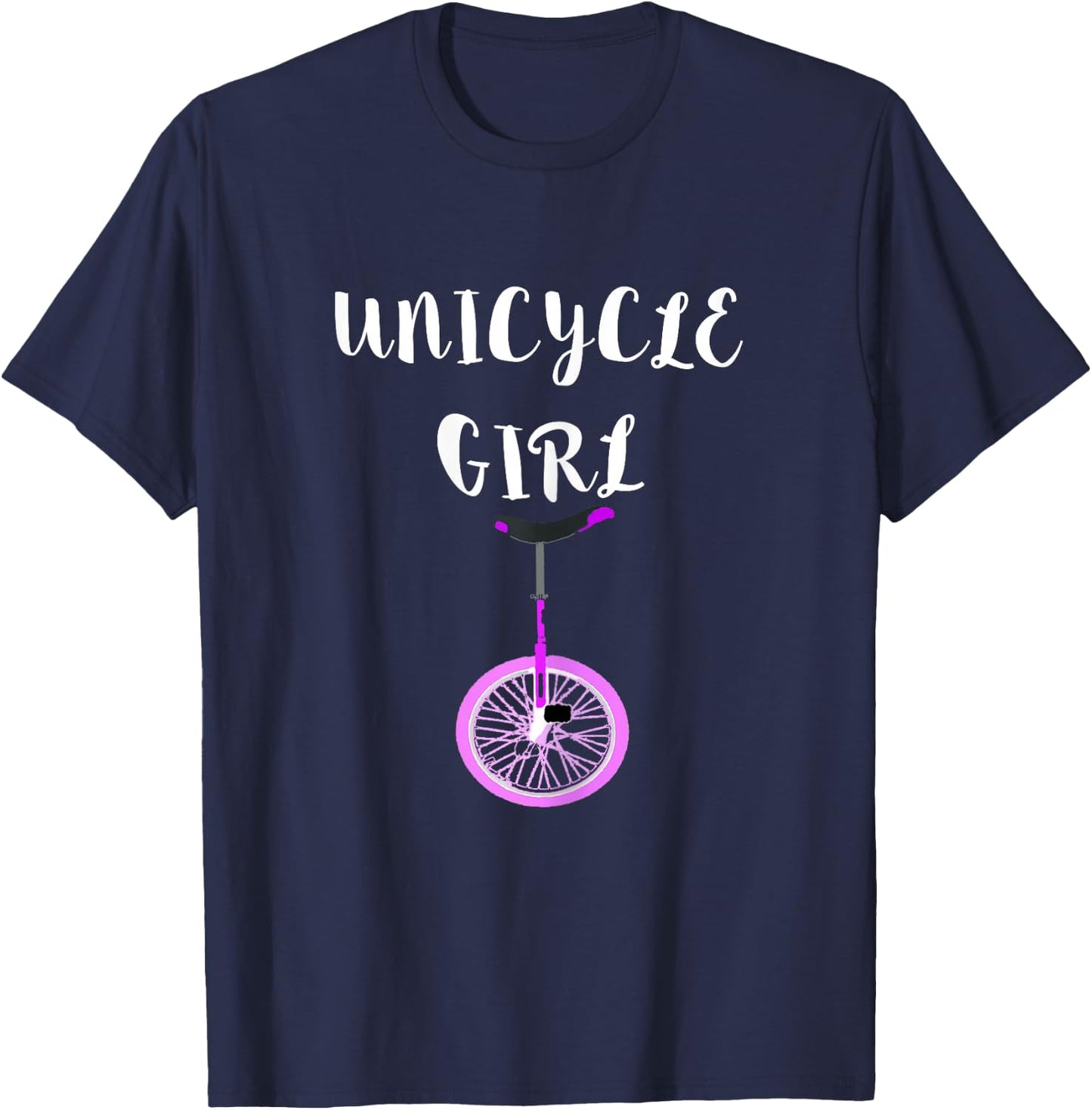 Unicycle Girl Unicyclist Monocycle Self Balancing Artist T-Shirt - T-Shirt | Navy