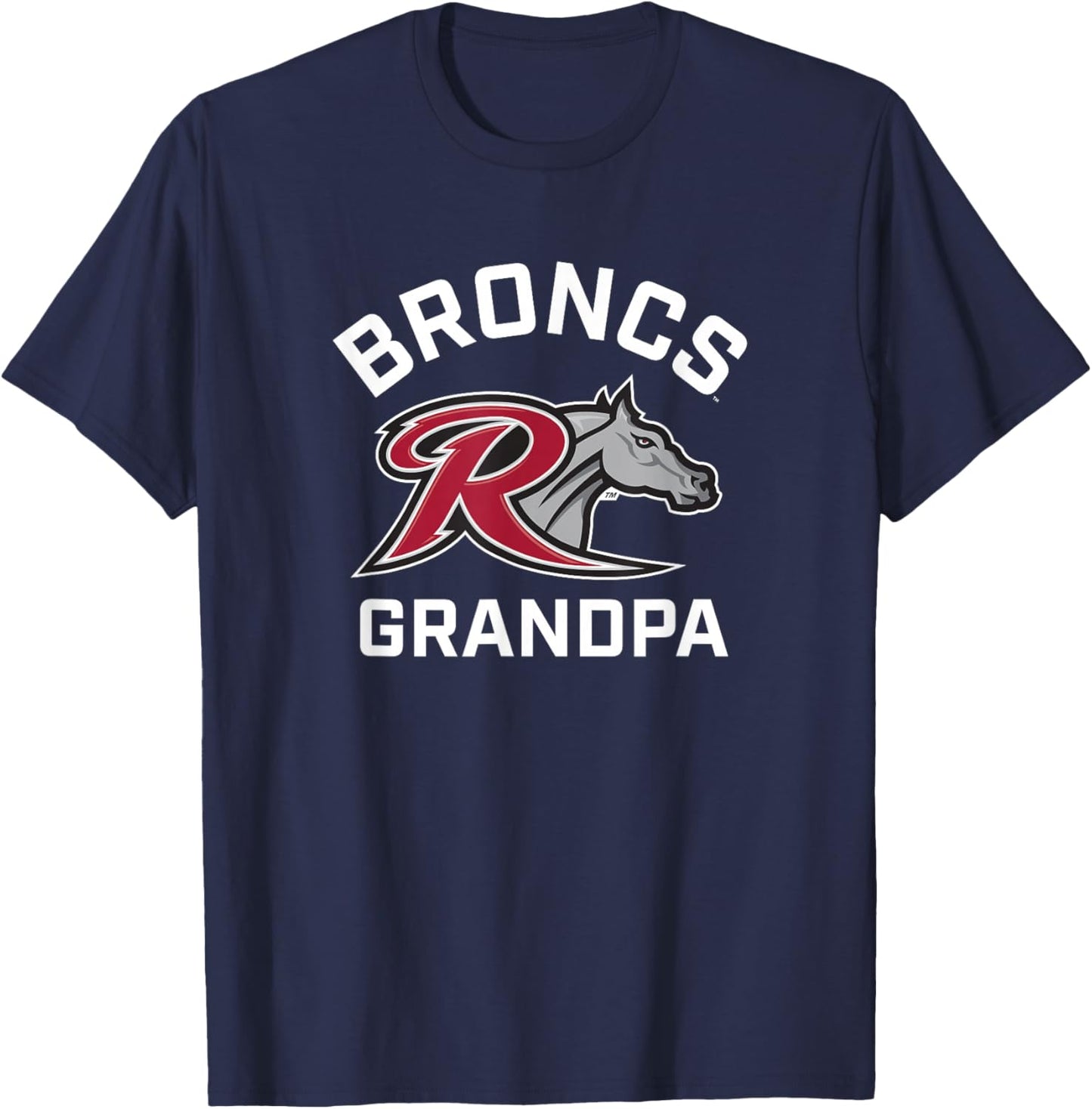 Rider University Broncs Arched Grandpa T-Shirt - T-Shirt | Navy