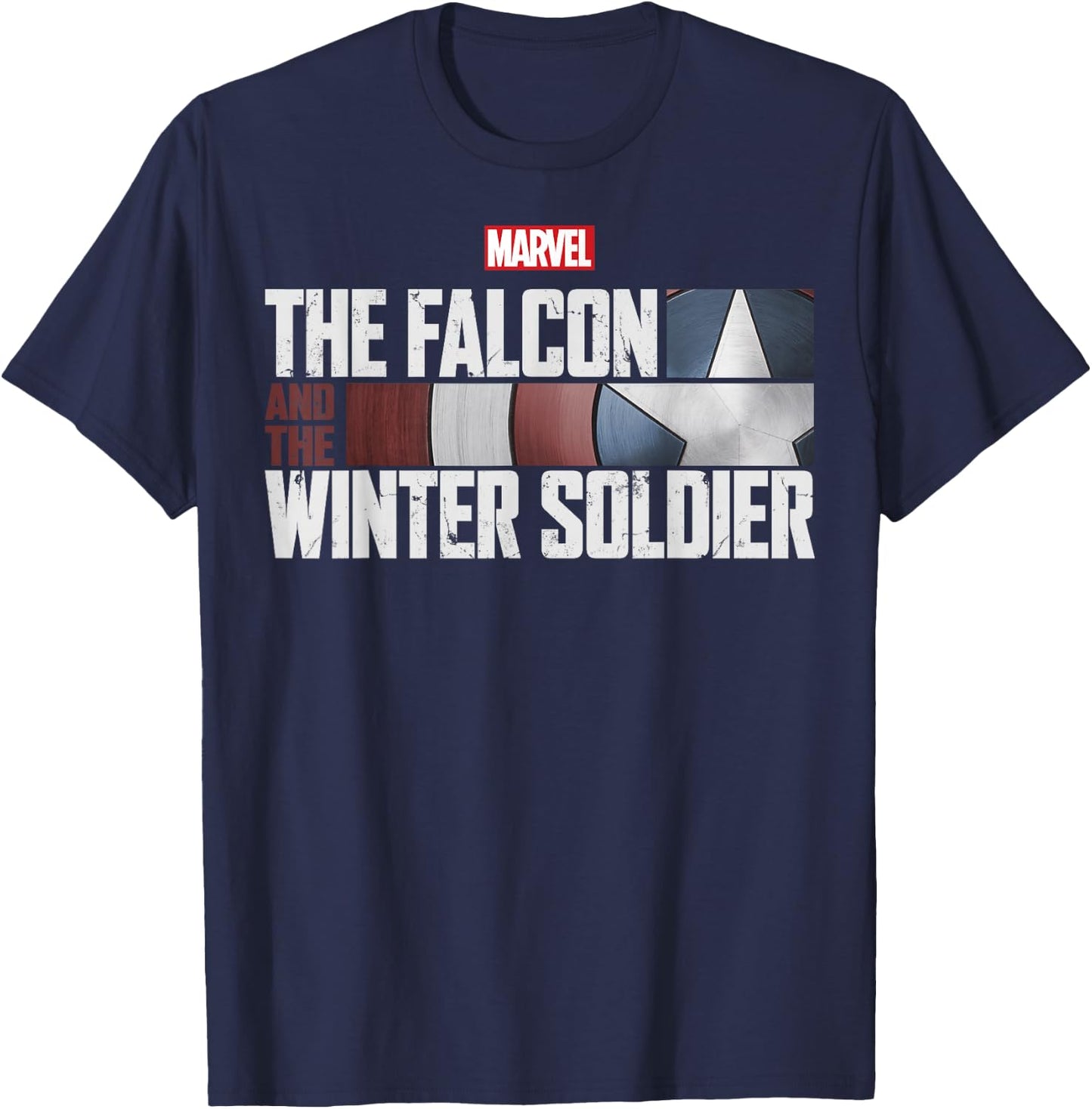 Marvel The Falcon And The Winter Soldier Shield Logo T-Shirt - T-Shirt | Navy