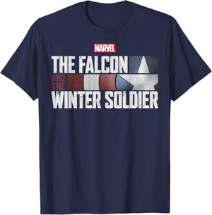 Marvel The Falcon And The Winter Soldier Shield Logo T-Shirt - T-Shirt | Navy