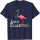 Funky Irish Pink Flamingo Green Bird St Pattys Day T-Shirt - T-Shirt | Navy