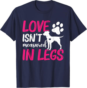 Love Isnt Measured in Legs Right Back Leg Amputee, Tripaw T-Shirt - T-Shirt | Navy